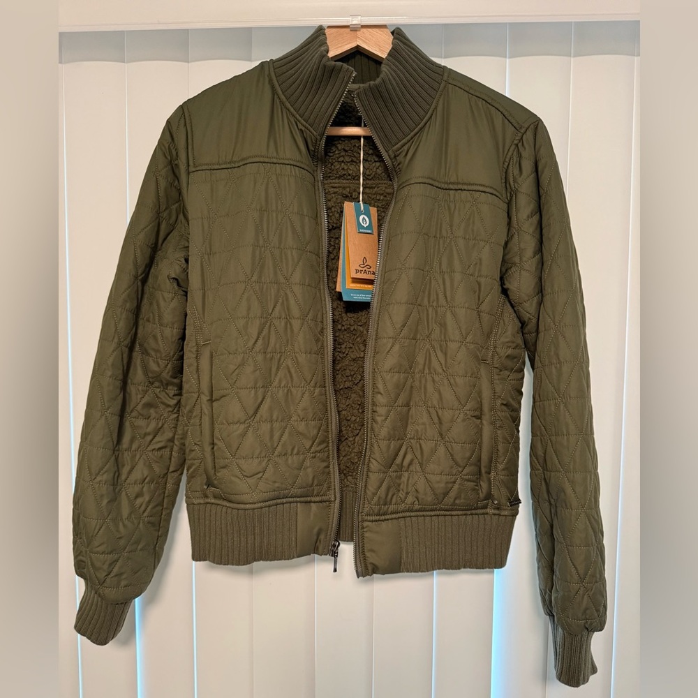 Prana Olive Quilted Jacket